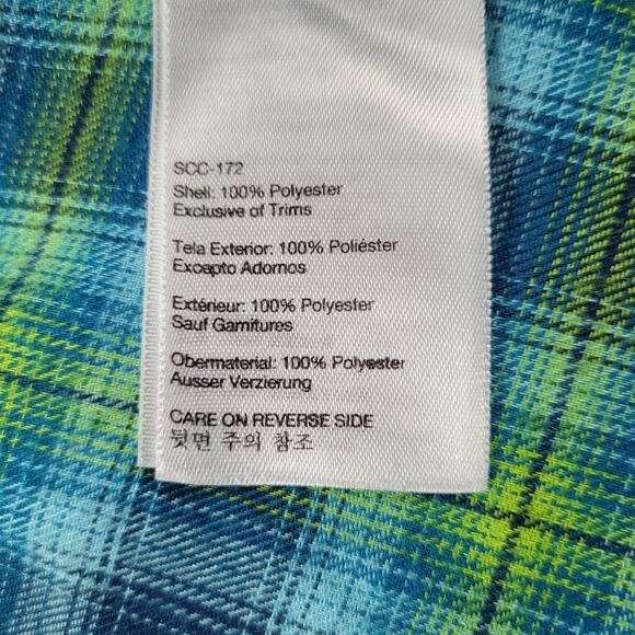 Marmot Blue Plaid Flannel Fitted Shirt size Medium - Picture 12 of 14